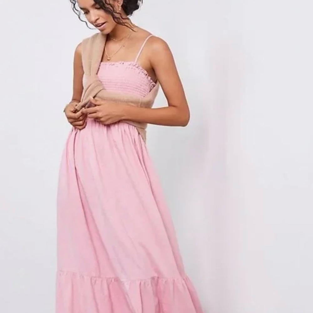 Anthropologie Pink Maxi Dress